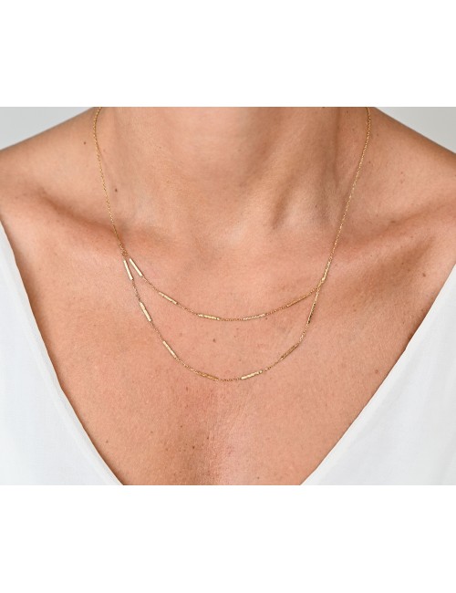 Collier martelé grungé - Or Jaune ou Or Blanc 375 millièmes (9 Carats)