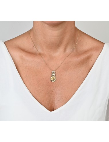 Collier triple grands éclats de lumière brute - Or jaune ou blanc 375 millièmes (9 carats)