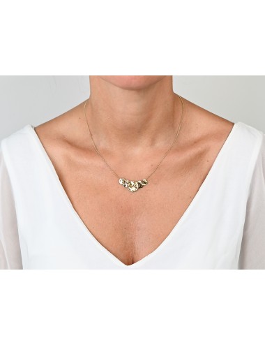 Collier de ronds froissés dégradés - Or jaune ou blanc 375 millièmes (9 carats)