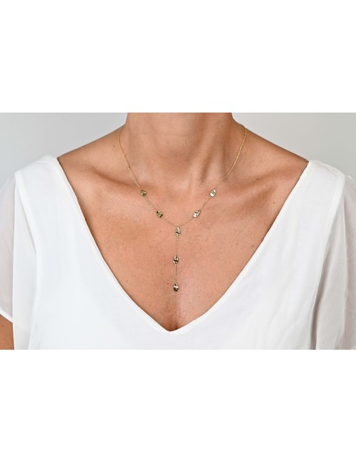 Collier gouttes en cascade - Or jaune ou blanc 375 millièmes (9 carats)