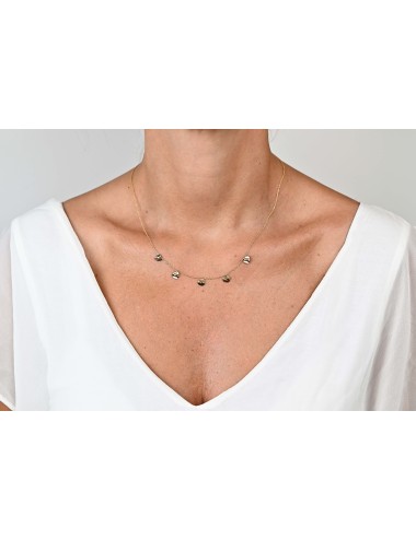 Collier ballade de coeurs froissés - Or jaune ou blanc 375 millièmes (9 carats)
