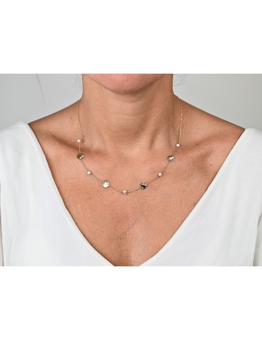 Collier mélodie nacrée grand modèle - Or jaune ou blanc 375 millièmes (9 carats)