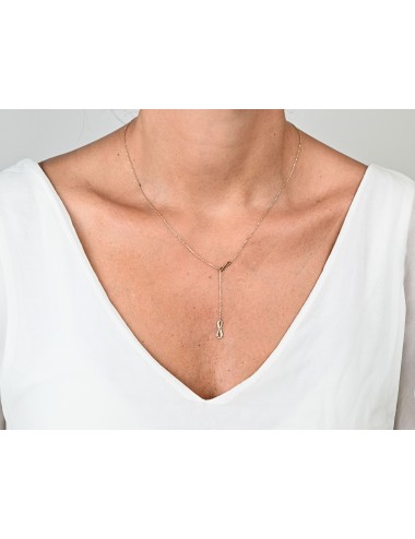 Collier double infini en Y - Or jaune ou blanc 375 millièmes (9 carats)