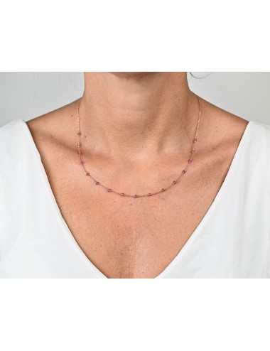 Collier orné de 16 rubis - Or Rose 750 millièmes (18 carats)