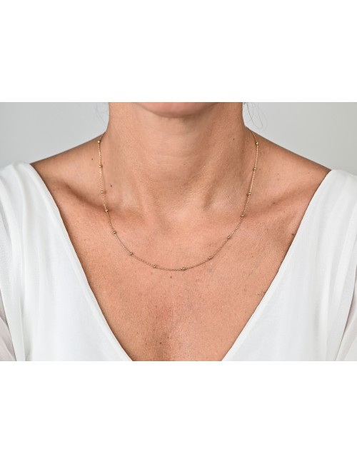 Collier orné de 15 boules d'Or - Or Jaune 750 millièmes (18 carats)