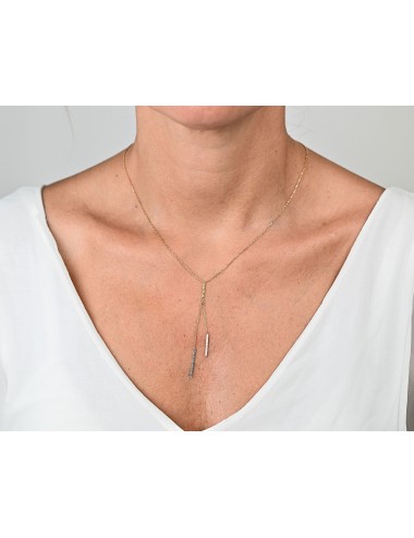 Collier fils grunges Tricolore en Y - Or 750 millièmes (18 carats)