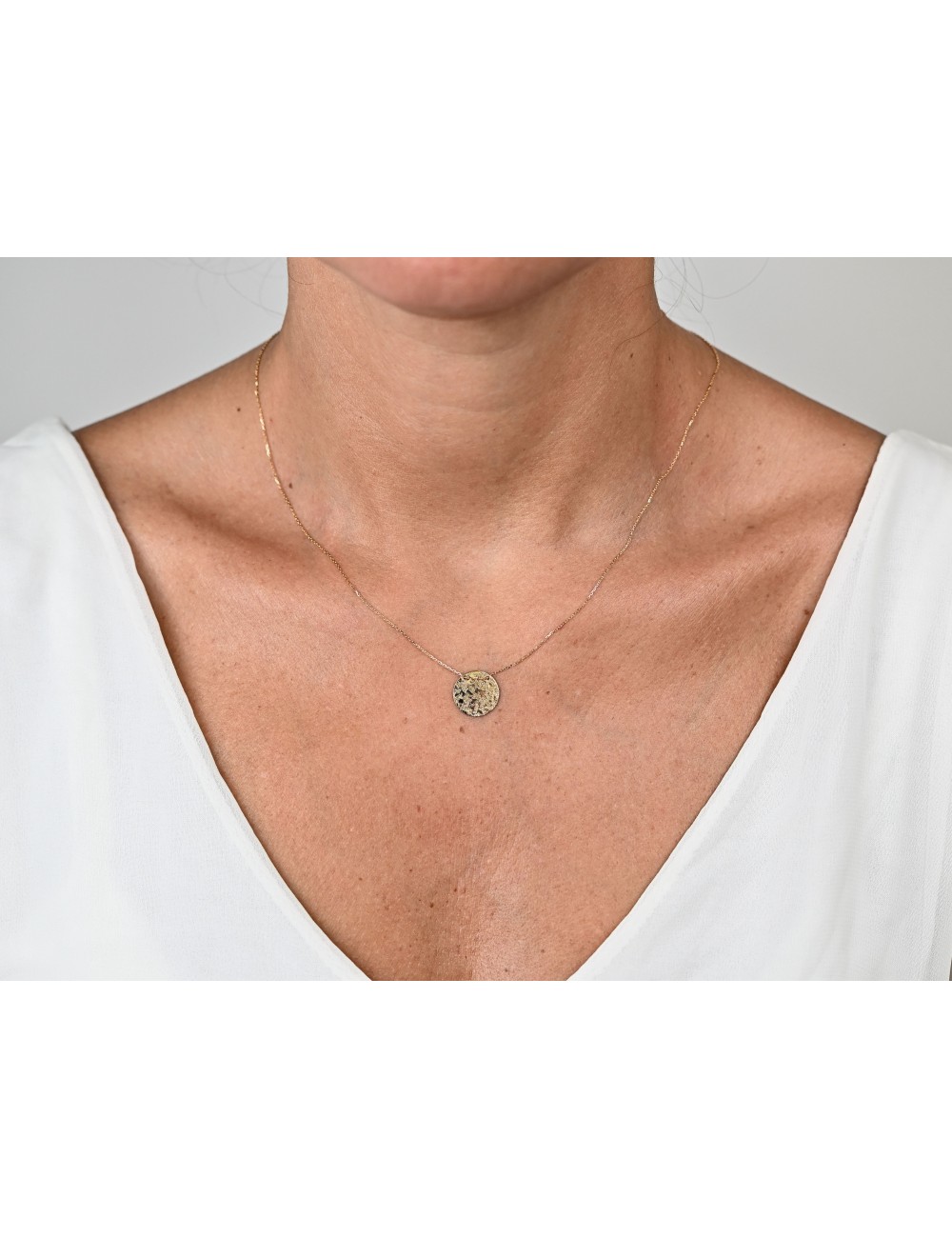 Collier rond sauvage brut - Or jaune 750 millièmes (18 carats)
