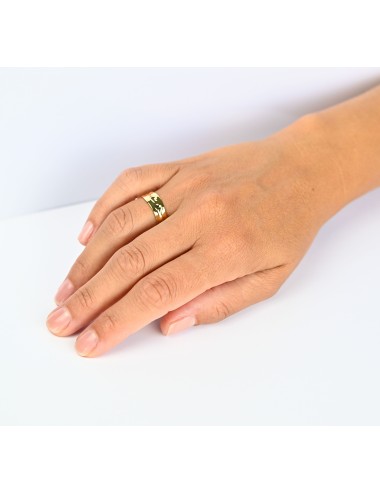 Petite bague d'or froissé - Or Jaune 750 millièmes (18 carats)