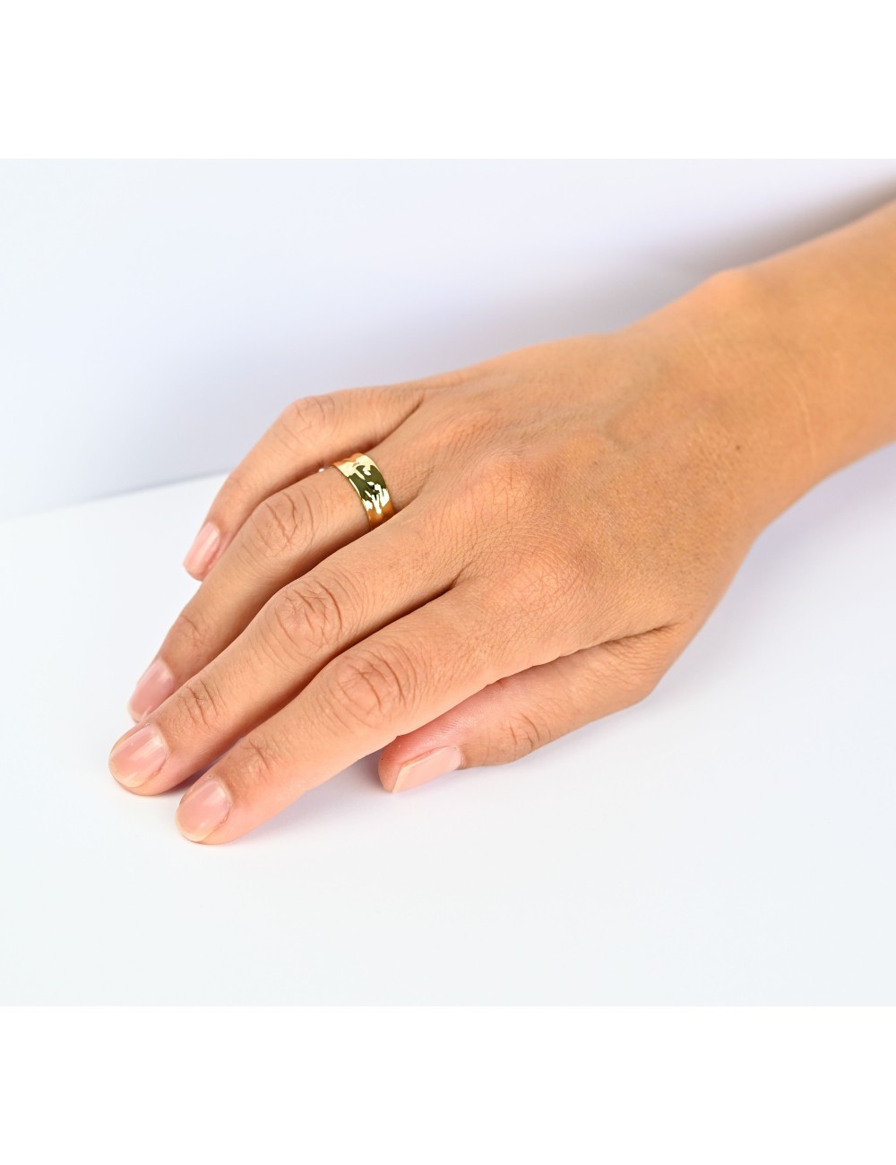 Petite bague d'or froissé - Or Jaune ou Or Blanc 375 millièmes (9 Carats)