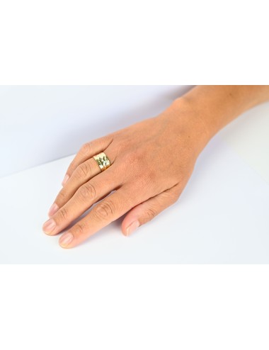 Petite bague d’or froissée satinée - Or jaune ou blanc 375 millièmes (9 carats)