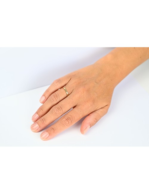 Alliance fragment brut grungé grand modèle - Or jaune ou blanc 375 millièmes (9 carats)