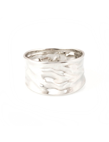 Grande bague d'or froissé - Or Jaune ou Or Blanc 375 millièmes (9 Carats)
