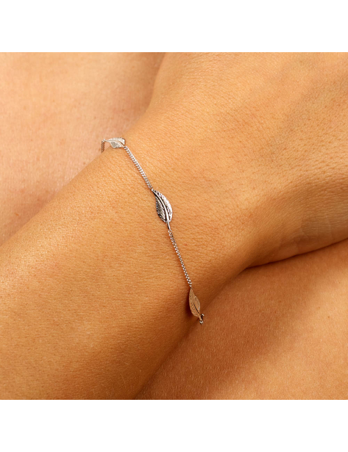 Bracelets souffle de cinq plumes d'Or - Or Jaune ou Or Blanc 375 millièmes (9 Carats)